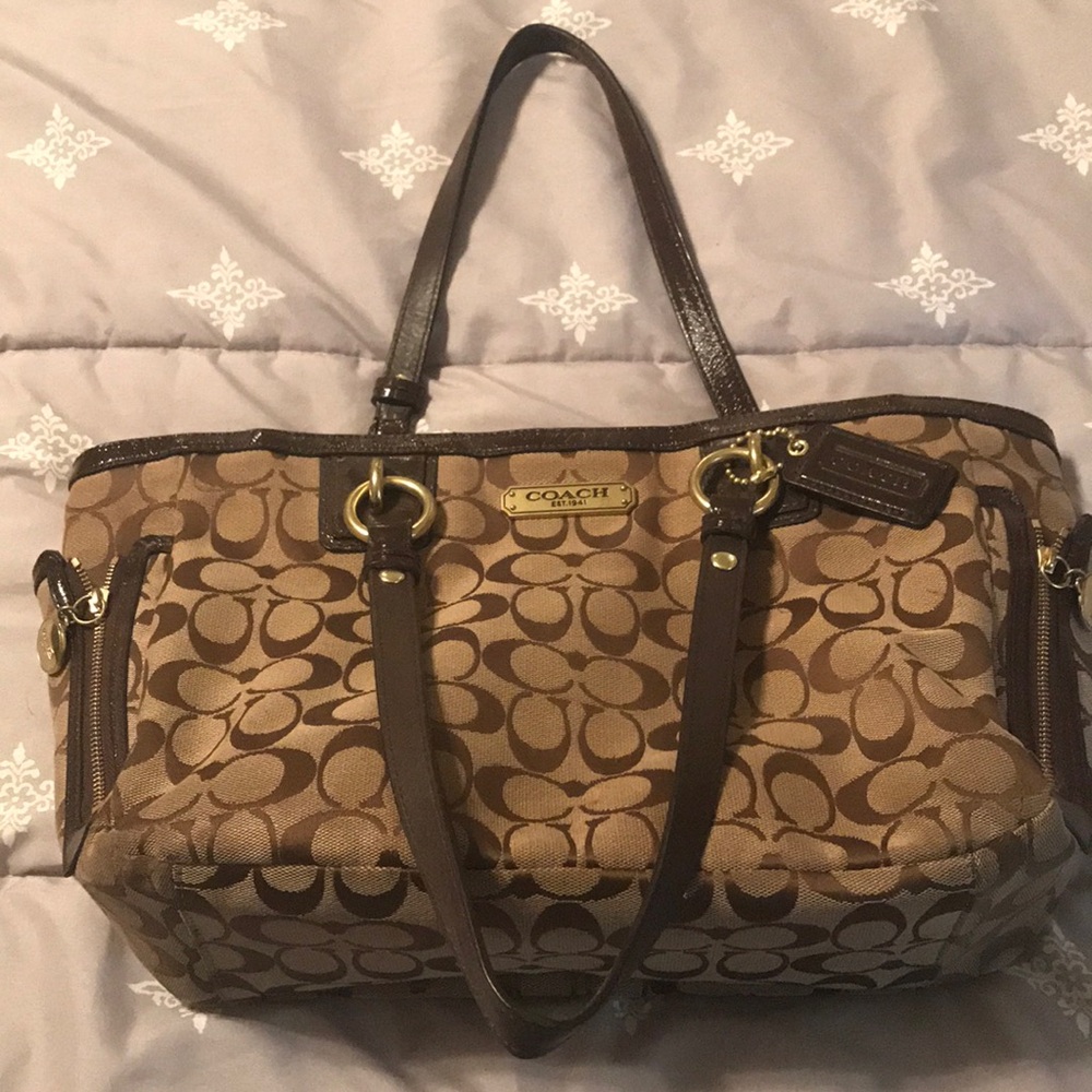 Coach Brown Signature Tote Bag